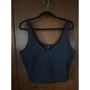 The Gym People TGP Plus Size Woman's 3X Black Tank Top Built-in Bra Mild Support